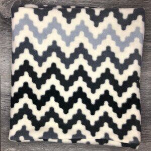 Chevron Fleece Neck Gaiter: Gray Ombre Neck Warmer